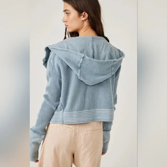 Free People Blue Mason Hoodie | Fall Hoodie | Size Medium - Picture 2 of 9